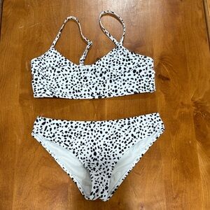 SHEIN Black and White Spotted Bikini Set